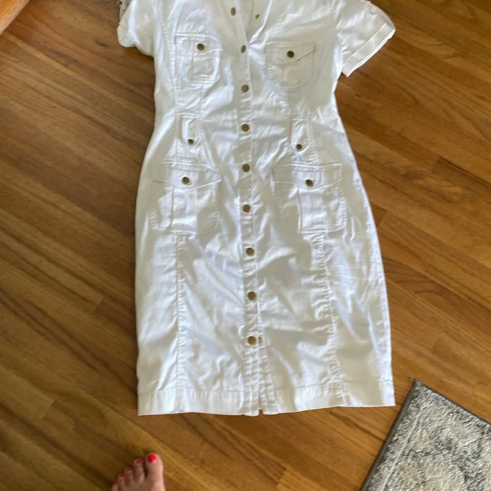 Calvin Klein White Button-Up Dress - Picture 2 of 3